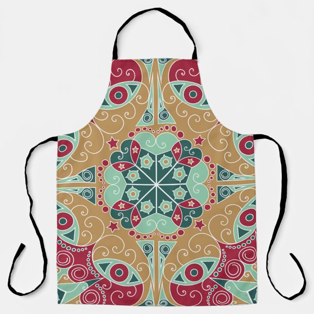 Colorful ethnic patterned background. Arabesque vi Apron (Front)