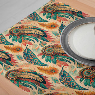 Colorful Ethnic Table Runner with Tribal Motifs