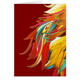 Colorful Exotic Tribal Feathers Red