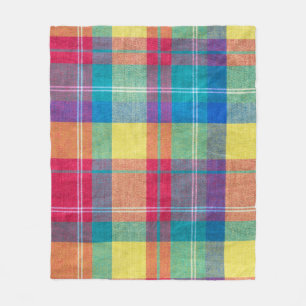 Colorful fabric plaid, cloth texture. fleece blanket