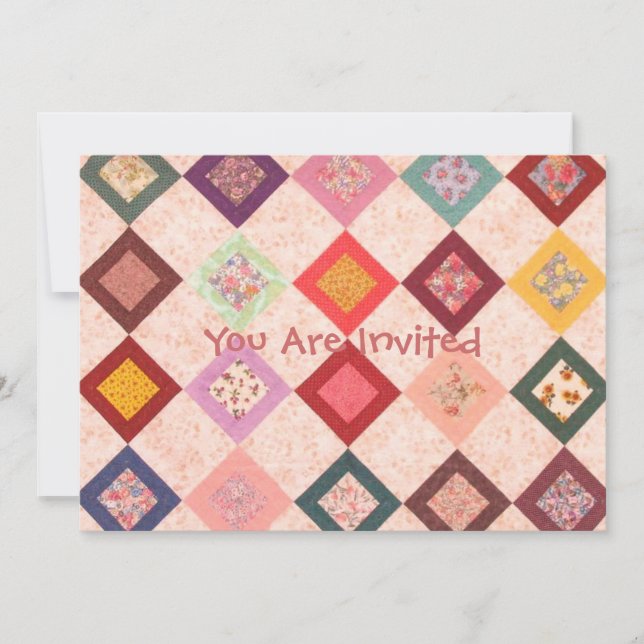 Colorful Fabrics Pattern Invitation (Front)