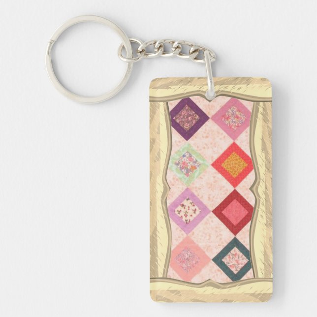 Colorful Fabrics Pattern Key Ring (Front)