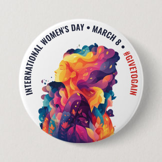 Colorful Faces Abstract Women's Day | IWD 7.5 Cm Round Badge