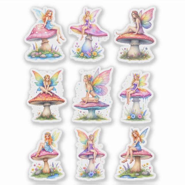 Colorful Fairy Scrapbook Paper Cutouts (Front)