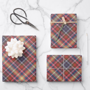 Colorful Fall And Winter Colored Stripes Pattern Wrapping Paper Sheet