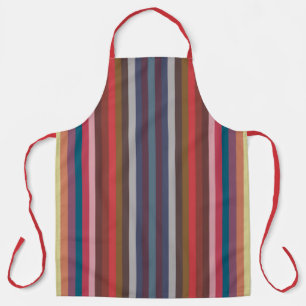 Colorful Fall And Winter Colored Vertical Striped Apron