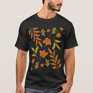 Colorful Fall Leaves Botanical Autumn Trees Nature T-Shirt