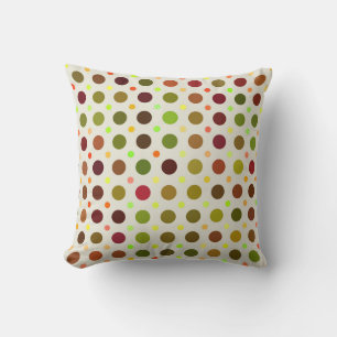 colorful fall polka dots cushion