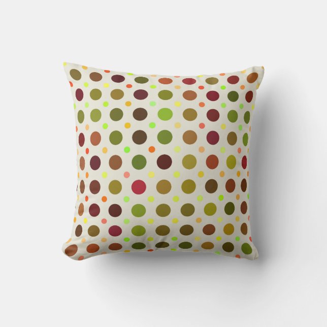 colorful fall polka dots cushion (Front)