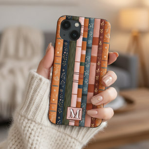 Colorful Fall Striped Monogram Phone Case