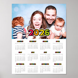Colorful family photo 2022 calendar poster
