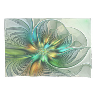Colorful Fantasy Abstract Flower Fractal Art Pillowcase