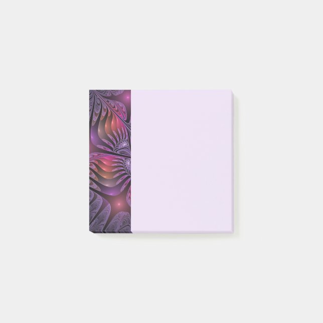 Colorful Fantasy Abstract Trippy Purple Fractal Post-it Notes (Front)