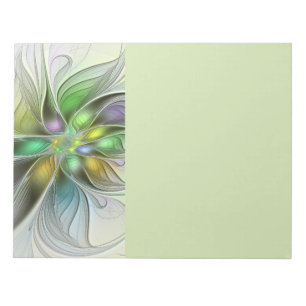 Colorful Fantasy Flower Modern Abstract Fractal Notepad