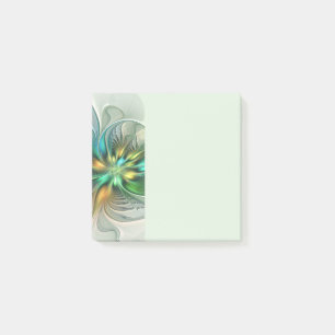 Colorful Fantasy Modern Abstract Flower Fractal Post-it Notes