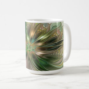 Colorful Fantasy Modern Abstract Fractal Flower Coffee Mug