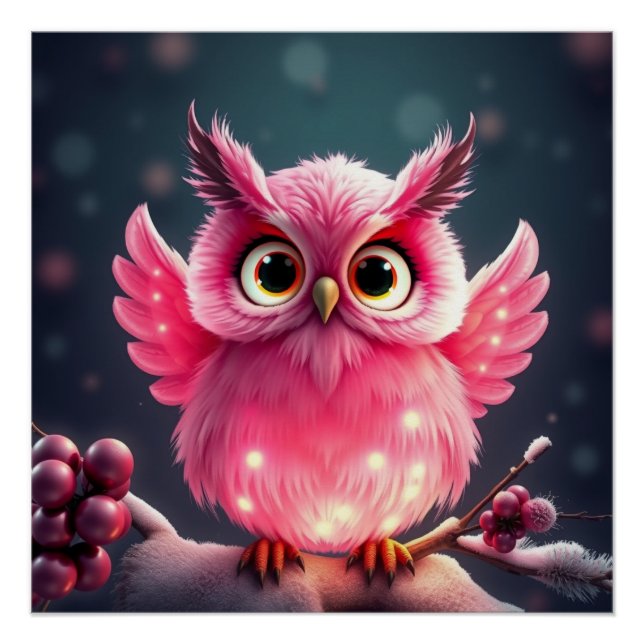 Colorful Fantasy Owl  Poster (Front)