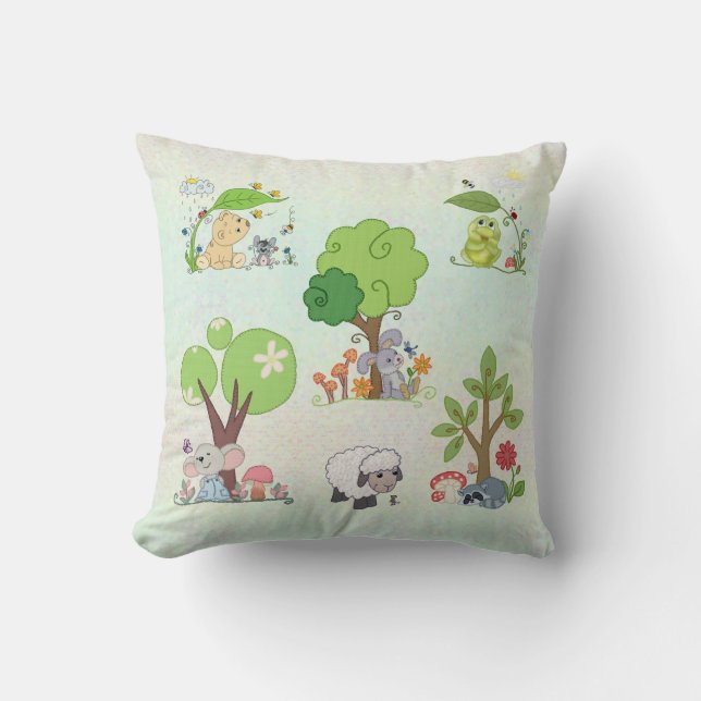 colorful fauna  cushion (Front)