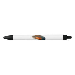 Colorful Feather Design Black Ink Pen