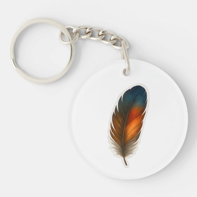 Colorful Feather Design Key Ring (Front)