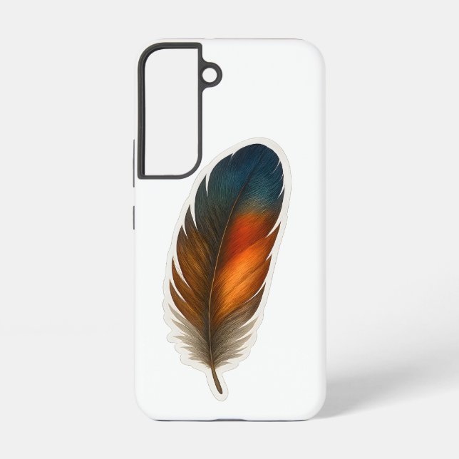 Colorful Feather Design Samsung Galaxy S22 Case (Back)