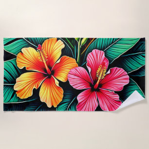 Colorful Feelings: Abstract Face Beach Towel