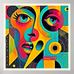 Colorful Feelings: Abstract Face Poster