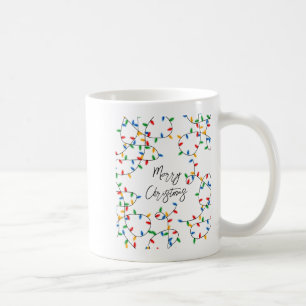 Colorful Festive Merry Christmas Lights Pattern  Coffee Mug