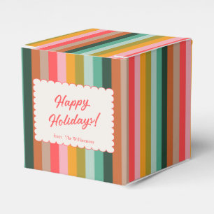 Colorful Festive Stripe Modern Holiday Cookie Favour Box