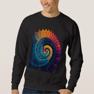 Colorful Fibonacci Spiral Psychedelic Colors Abstr Sweatshirt