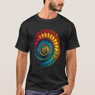 Colorful Fibonacci Spiral Psychedelic Colors Abstr T-Shirt