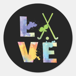 Colorful Field Hockey Love Field Hockey Player Hoc Classic Round Sticker