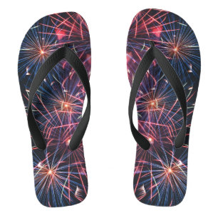 Colorful Fireworks Photo Thongs