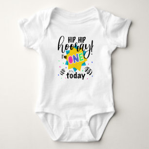 Colorful First Birthday Baby Jersey Bodysuit