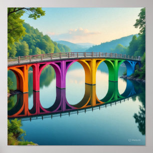Colorful Five-Pier Bridge Poster