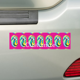 Colorful Flapper Mermaid Thunder_Cove Bumper Sticker