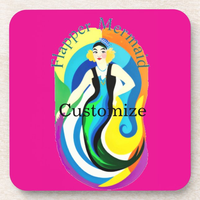 Colorful Flapper Mermaid Thunder_Cove Coaster (Front)