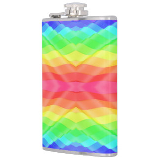 Colorful flask with abstract rainbow pattern