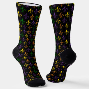 Colorful fleur-de-lis seamless pattern socks