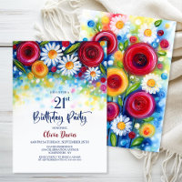 Colorful Floral 21st Birthday Party