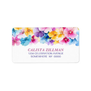 Colorful Floral Address Label