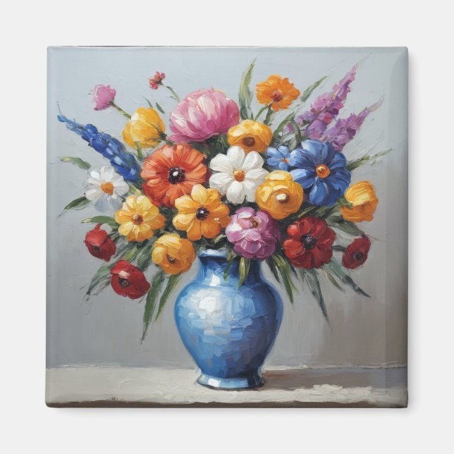 Colorful floral arrangement magnet (Front)