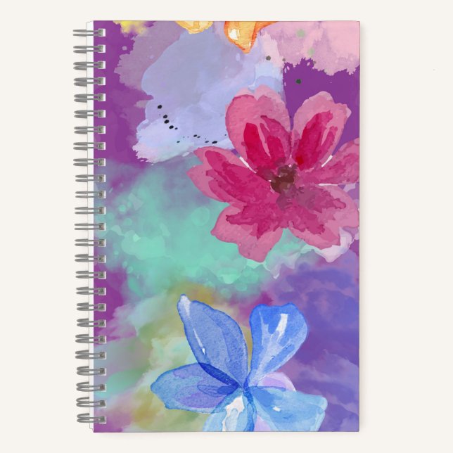 Colorful Floral Art  Notebook (Front)