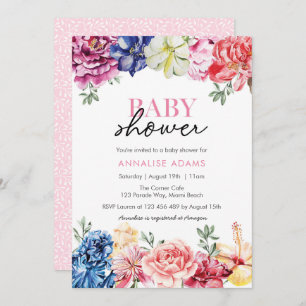 Colorful Floral Baby Shower invitation