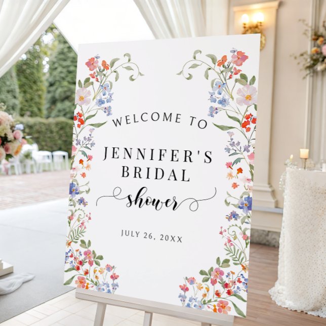 Colorful Floral Boho Bridal Shower Welcome Sign (Creator Uploaded)