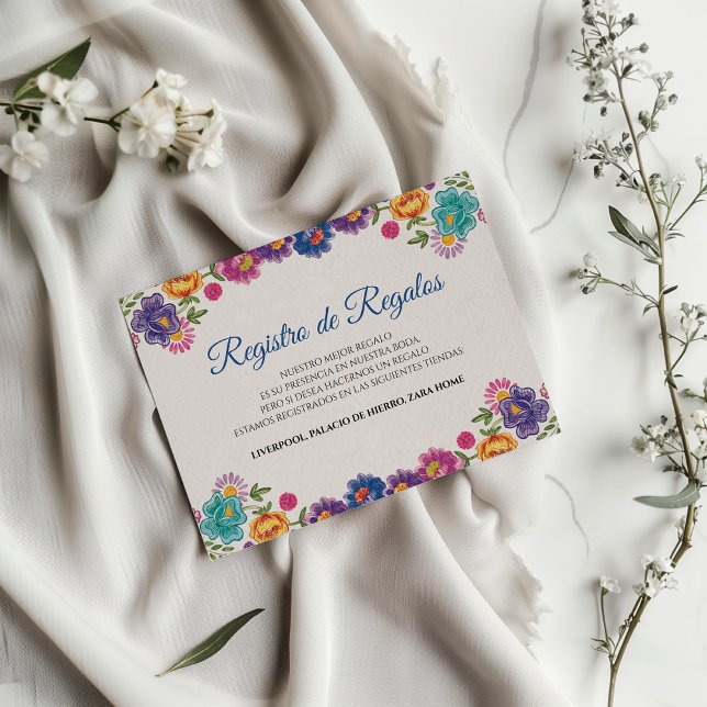Colorful Floral Botanical Fiesta Spanish Wedding Enclosure Card (Colorful Floral Botanical Fiesta Spanish Wedding Enclosure Card)