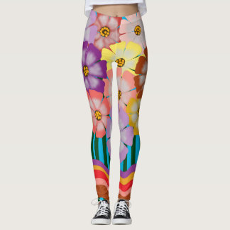 Colorful Floral Cluster Leggings