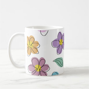 Colorful floral coffee mug