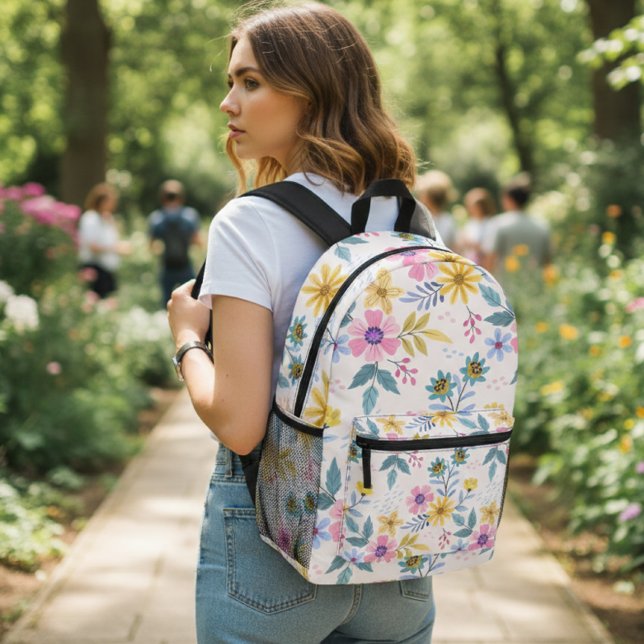 Colorful floral design backpack (Creator Uploaded)