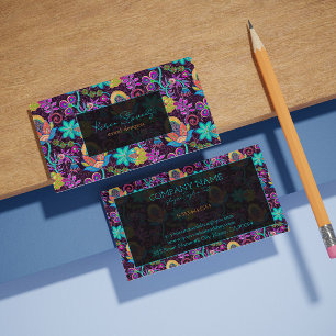 Colorful Floral Glass Beeds Pattern Texture Business Card